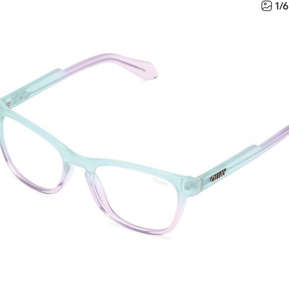 Quay Hardwire Mini Clear Iridium Hologram Clear Blue Light Glasses